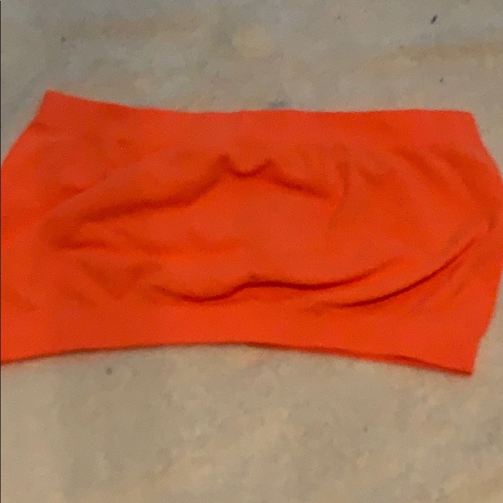 BRIGHT ORANGE TUBE TOP BRALETTE HALLOWEEN TOP